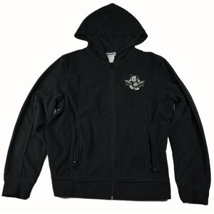 Disney Parks Authentic Mickey Mouse Zip Hoodie Black Fleece XL Disneyland